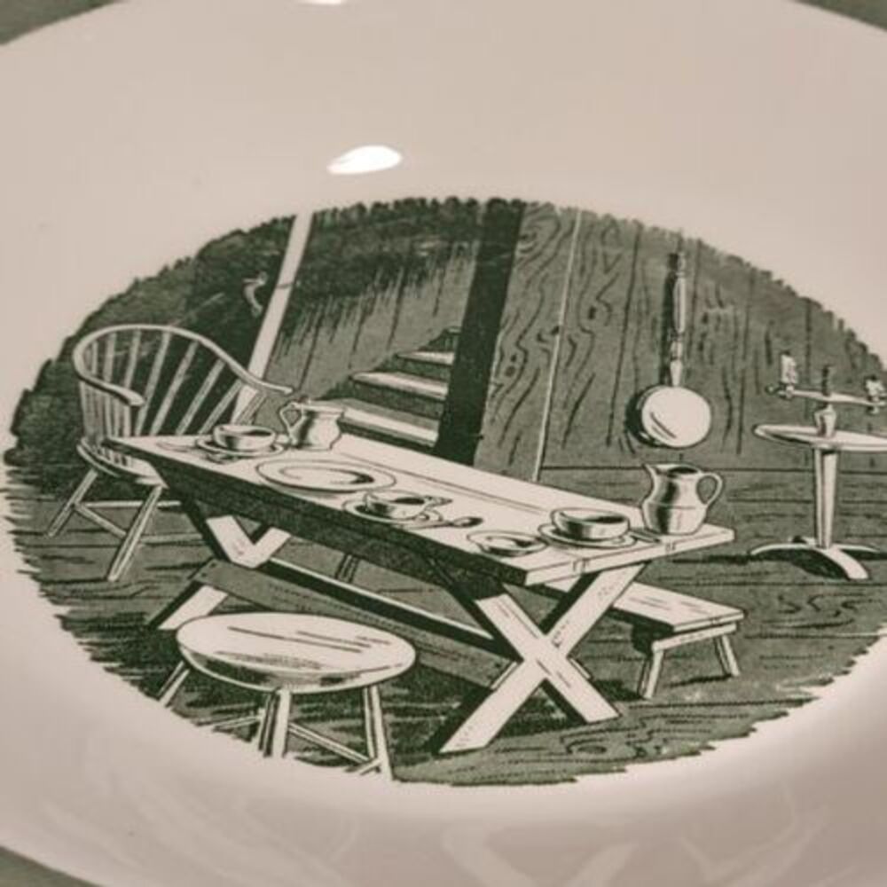 Colonial Homestead by Royal  10" Vegetable Green Serving Bowl 1950s‎ Vintage - Picture 2 of 8